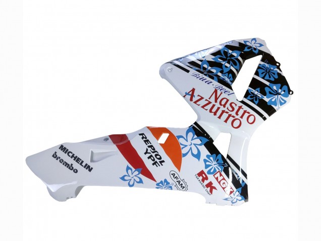 Carénages Moto Honda CBR600RR 2003-2004 - Blanc Bleu Rouge Nastro Azzurro 46