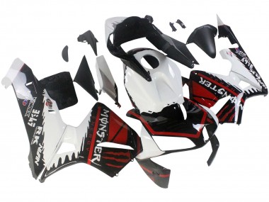 Carénages Moto Honda CBR600RR 2003-2004 - Blanc Rouge Noir Brillant Monstre