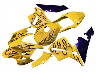 Carénages Moto Honda CBR600RR 2003-2004 - Jaune Noir Flamme