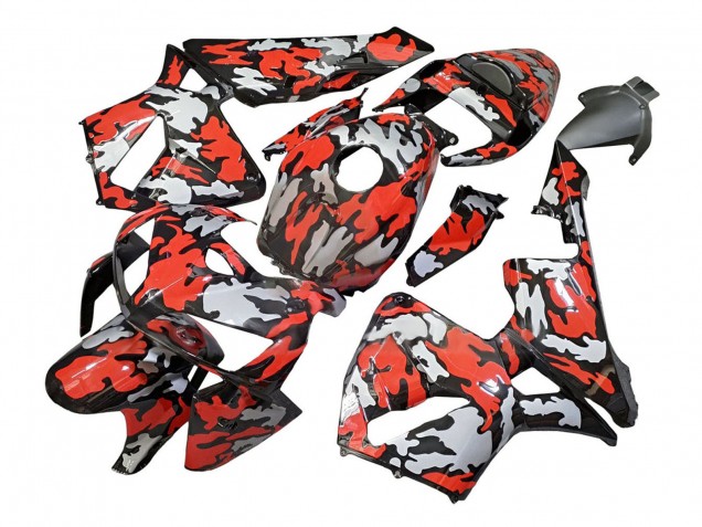 Carénages Moto Honda CBR600RR 2005-2006 - Noir Rouge Gris Camouflage