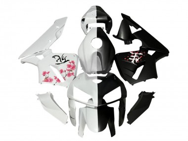 Carénages Moto Honda CBR600RR 2005-2006 - Noir Blanc Fleur de cerisier