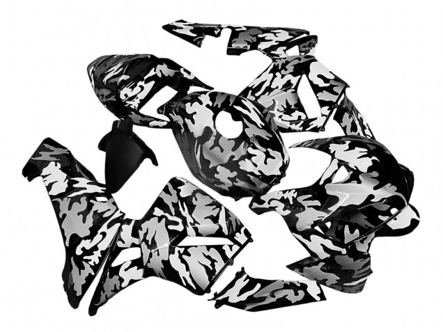 Carénages Moto Honda CBR600RR 2005-2006 - Noir Blanc Gris Camouflage