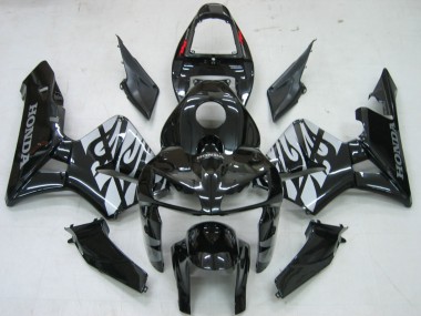 Carénages Moto Honda CBR600RR 2005-2006 - Noir Brillant Gris Flamme