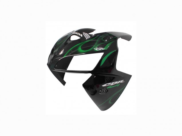 Carénages Moto Honda CBR600RR 2005-2006 - Noir Brillant Vert Flamme