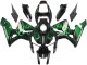 Carénages Moto Honda CBR600RR 2005-2006 - Noir Brillant Vert Flamme