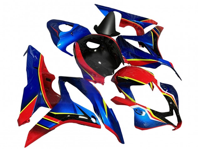 Carénages Moto Honda CBR600RR 2007-2008 - Bleu Rouge Jaune Noir Brillant
