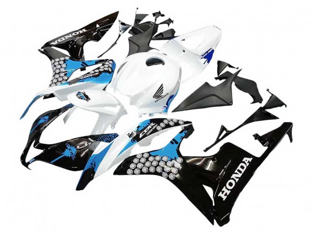 Carénages Moto Honda CBR600RR 2007-2008 - Blanc Bleu Clair Noir Brillant