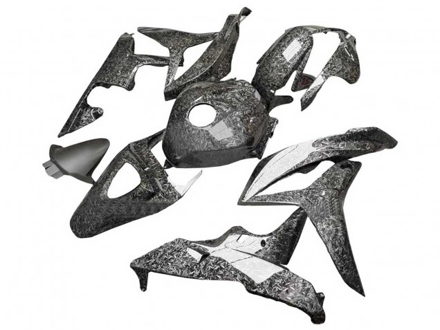 Carénages Moto Honda CBR600RR 2007-2008 - Noir Fibre de Carbone Forgée