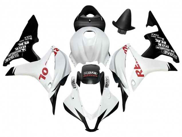 Carénages Moto Honda CBR600RR 2007-2008 - Blanc Noir Mat Rouge Repsol