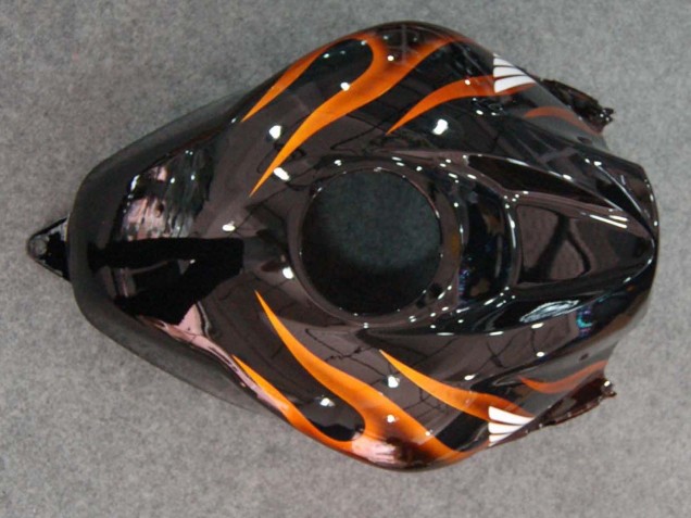 Carénages Moto Honda CBR600RR 2007-2008 - Noir Brillant Orange Flamme