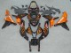 Carénages Moto Honda CBR600RR 2007-2008 - Noir Brillant Orange Flamme