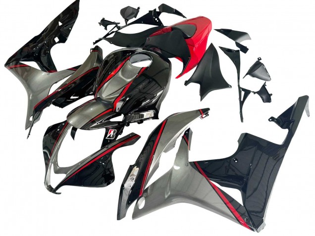 Carénages Moto Honda CBR600RR 2007-2008 - Argent Rouge Noir Brillant