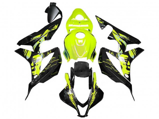 Carénages Moto Honda CBR600RR 2007-2008 - Jaune Noir Brillant