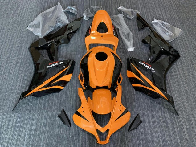 Carénages Moto Honda CBR600RR 2007-2008 - Orange Noir Brillant Courses