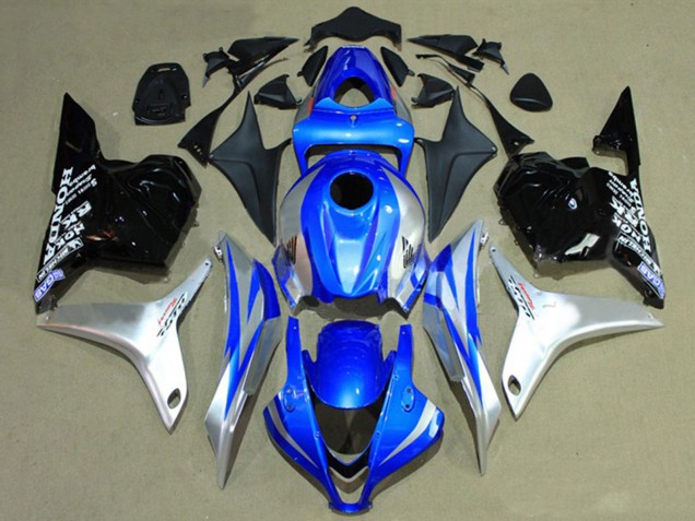 Carénages Moto Honda CBR600RR 2009-2012 - Argent Bleu Noir Brillant Courses