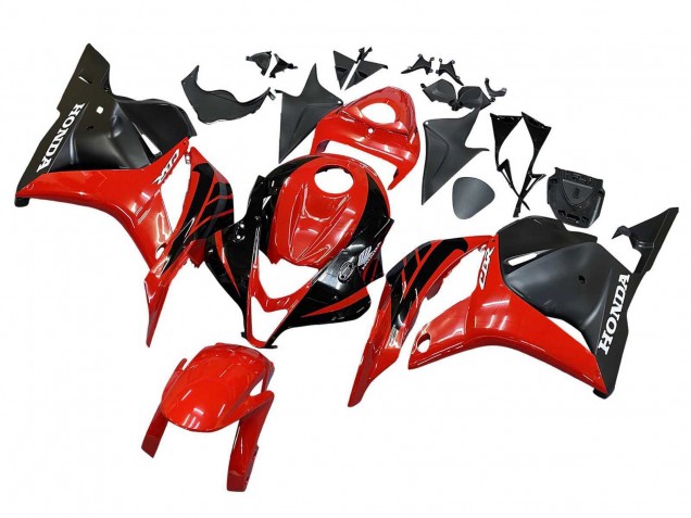 Carénages Moto Honda CBR600RR 2009-2012 - Rouge Noir Brillant Noir Mat Bande