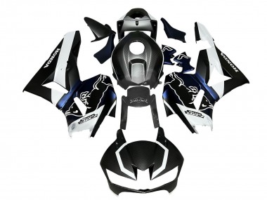 Carénages Moto Honda CBR600RR 2013-2023 - Noir Fibre de Carbone Blanc Bleu Red Bull