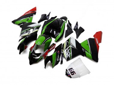 Carénages Moto Kawasaki ZX10R 2004-2005 - Blanc Noir Vert Elf