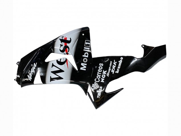 Carénages Moto Kawasaki ZX10R 2006-2007 - Noir Brillant Blanc West