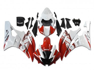 Carénages Moto Yamaha YZF R6 2006-2007 - Blanc Rouge Noir Motul Michelin