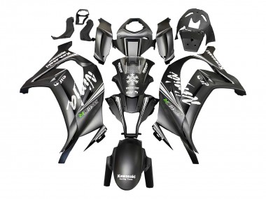 Carénages Moto Kawasaki ZX10R 2011-2015 - Noir Mat Vert Elf