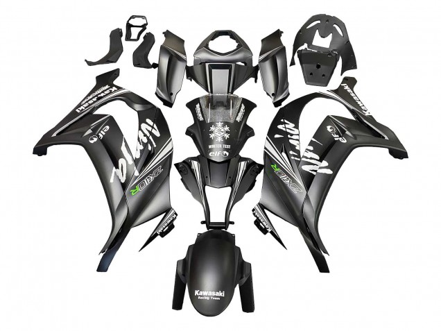 Carénages Moto Kawasaki ZX10R 2011-2015 - Noir Mat Vert Elf