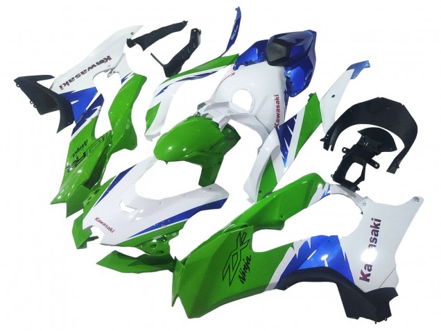Carénages Moto Kawasaki ZX10R 2021-2025 - Blanc Vert Bleu Noir