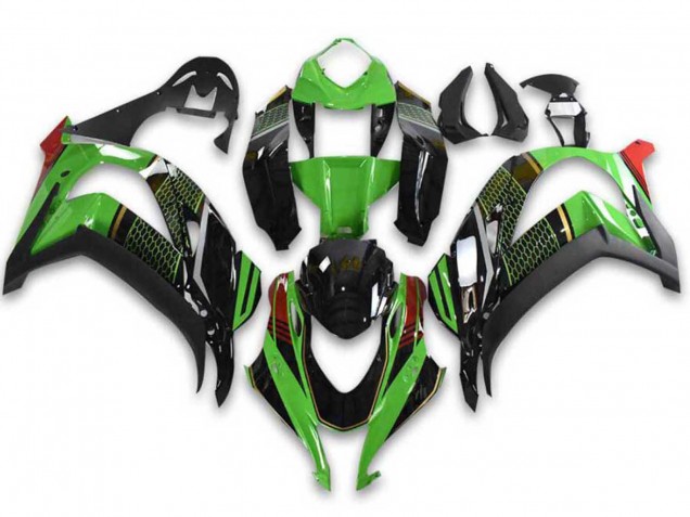 Carénages Moto Kawasaki ZX10R 2021-2025 - Vert Noir Rouge Rayon de Miel