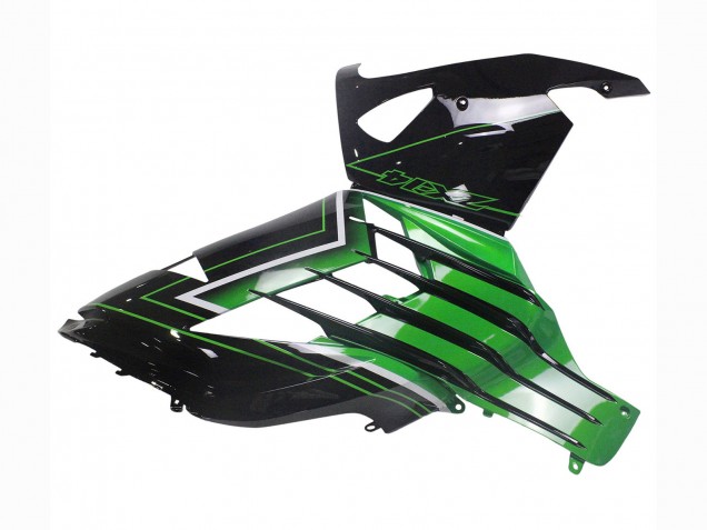 Carénages Moto Kawasaki ZX14R ZZR1400 2012-2024 - Vert Noir Brillant Bande