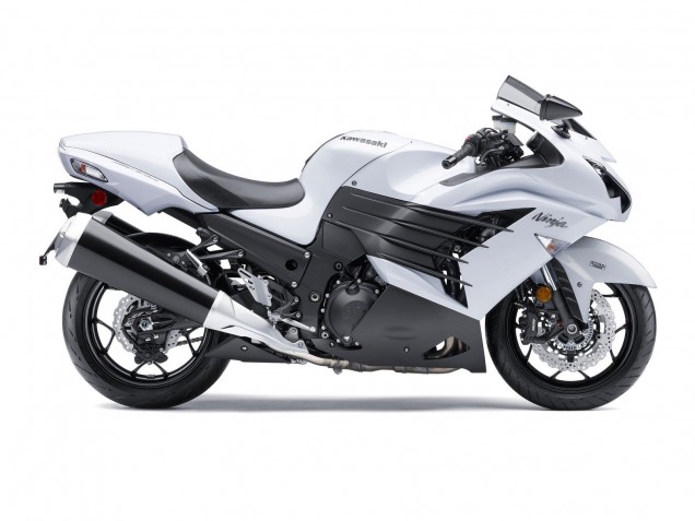 Carénages Moto Kawasaki ZX14R ZZR1400 2012-2024 - Blanc Noir Mat