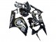 Carénages Moto Kawasaki ZX6R 2003-2004 - Noir Brillant Blanc Motul Lucky Strike