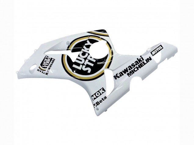 Carénages Moto Kawasaki ZX6R 2003-2004 - Blanc Noir Motul Lucky Strike