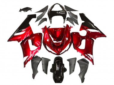 Carénages Moto Kawasaki ZX6R 2005-2006 - Rouge Noir
