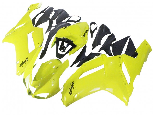 Carénages Moto Kawasaki ZX6R 2007-2008 - Jaune Ninja