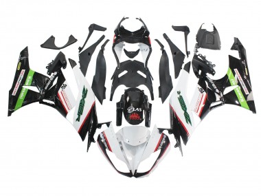 Carénages Moto Kawasaki ZX6R 2009-2012 - Blanc Rouge Noir Vert