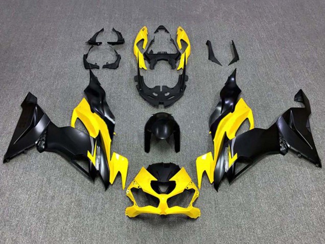 Carénages Moto Kawasaki ZX6R 2019-2022 - Jaune Noir Mat