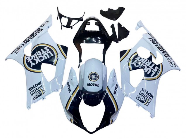 Carénages Moto Suzuki GSXR 1000 2003-2004 - Blanc Noir Or Motul Lucky Strike