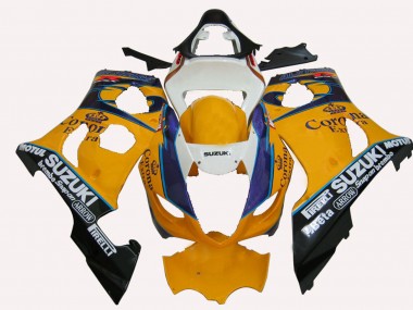 Carénages Moto Suzuki GSXR 1000 2003-2004 - Jaune Blanc Bleu Noir Corona