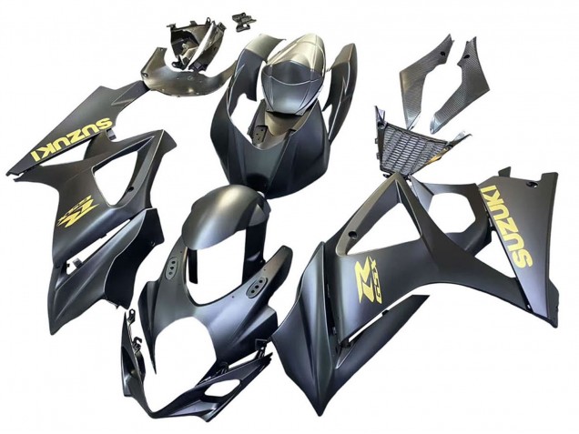 Carénages Moto Suzuki GSXR 1000 2007-2008 - Noir Mat Or Décalque