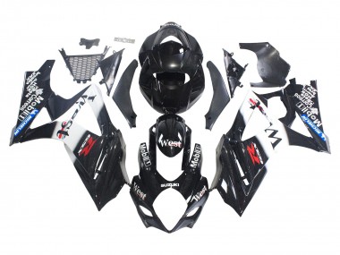 Carénages Moto Suzuki GSXR 1000 2007-2008 - Noir Brillant Blanc West