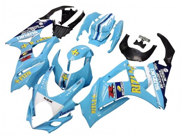 Carénages Moto Suzuki GSXR 1000 2007-2008 - Bleu Clair Jaune Noir Motul Rizla