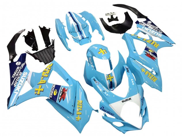 Carénages Moto Suzuki GSXR 1000 2007-2008 - Bleu Clair Jaune Noir Motul Rizla