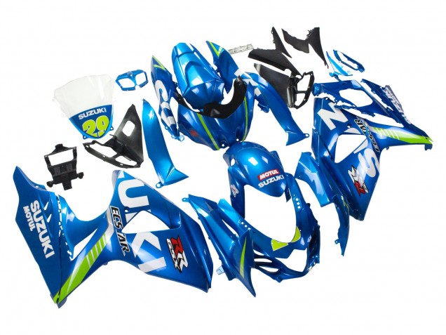 Carénages Moto Suzuki GSXR 1000 2009-2016 - Bleu Clair Vert Motul 29 Ecstar