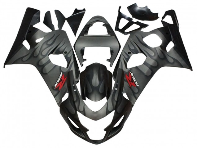 Carénages Moto Suzuki GSXR 600 / GSXR 750 2004-2005 - Gris Noir Flamme