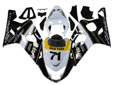 Carénages Moto Suzuki GSXR 600 / GSXR 750 2004-2005 - Blanc Noir Jaune Dark Dog 71