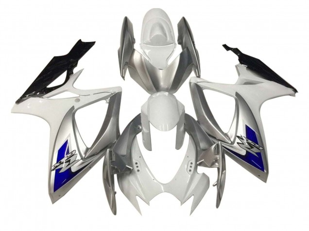 Carénages Moto Suzuki GSXR 600 / GSXR 750 2006-2007 - Blanc Argent Bleu Noir