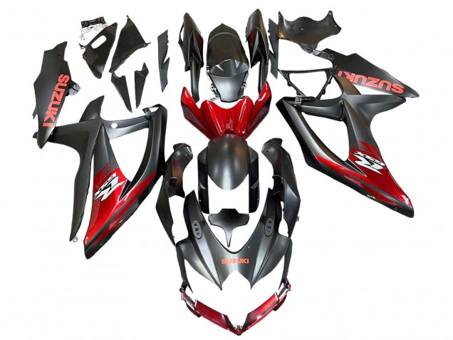 Carénages Moto Suzuki GSXR 600 / GSXR 750 2008-2010 - Noir Mat Rouge