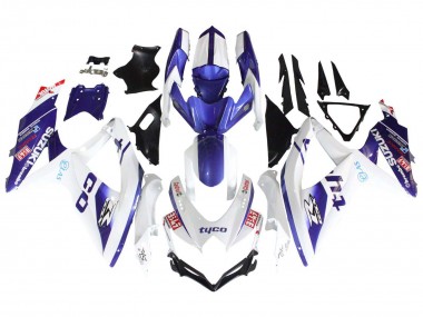 Carénages Moto Suzuki GSXR 600 / GSXR 750 2008-2010 - Blanc Bleu Noir Tyco