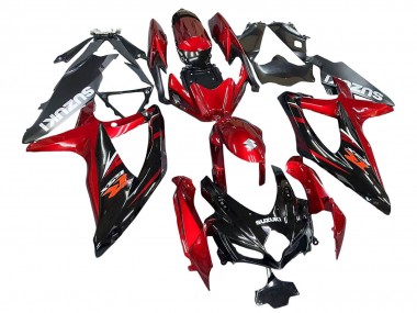 Carénages Moto Suzuki GSXR 600 / GSXR 750 2008-2010 - Rouge Noir Brillant