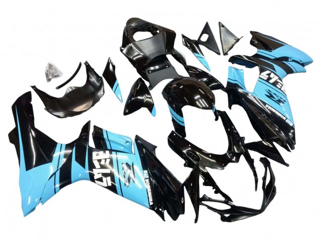 Carénages Moto Suzuki GSXR 600 / GSXR 750 2011-2024 - Noir Brillant Bleu Clair